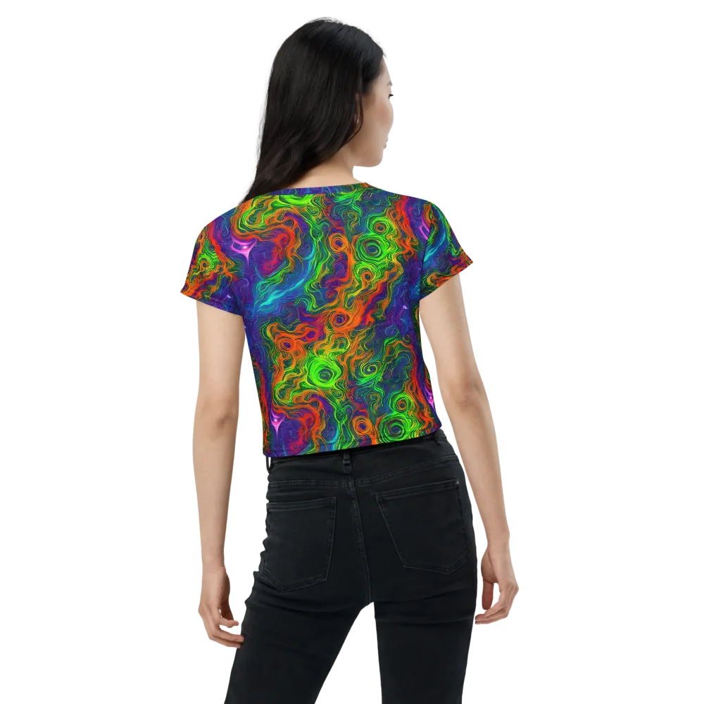 Chromatic Whirl on Crop Tee — Back