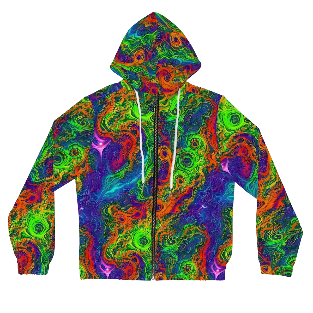 Chromatic Whirl on Women's Full-Zip Hoodie — Front