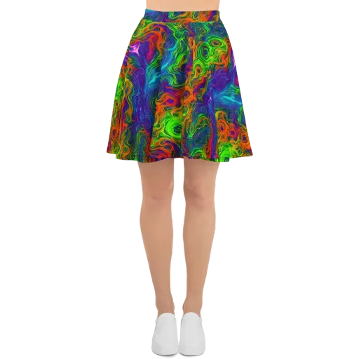 Chromatic Whirl on a Skater Skirt