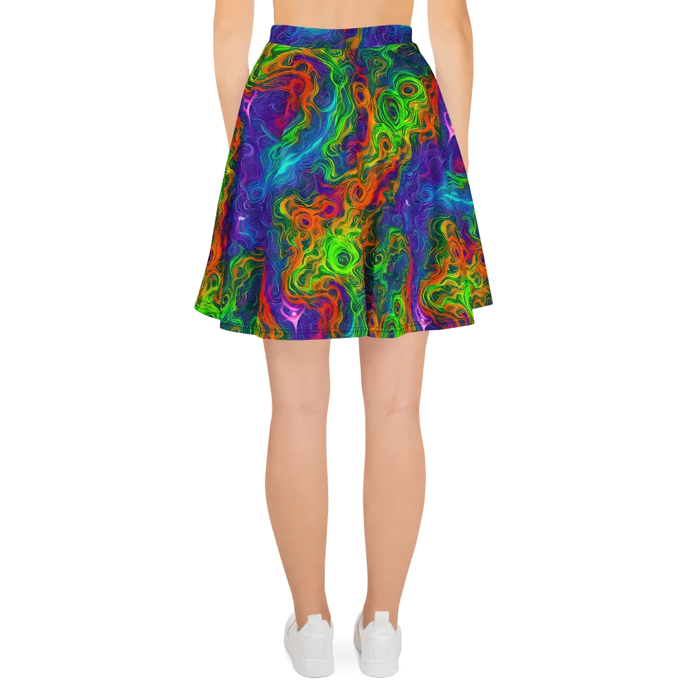 Chromatic Whirl on Skater Skirt — Back