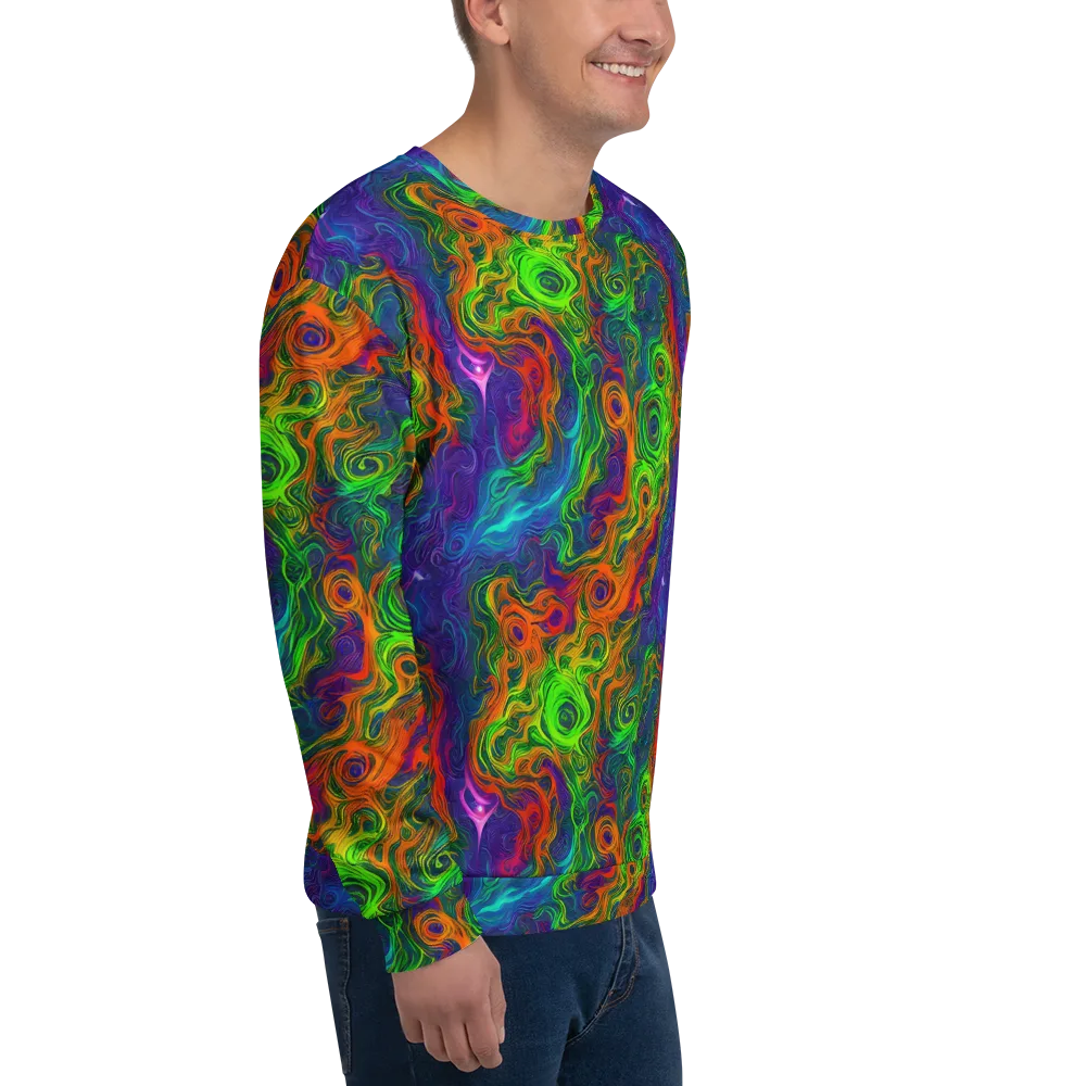 Chromatic Whirl on Sweatshirt — Right Front