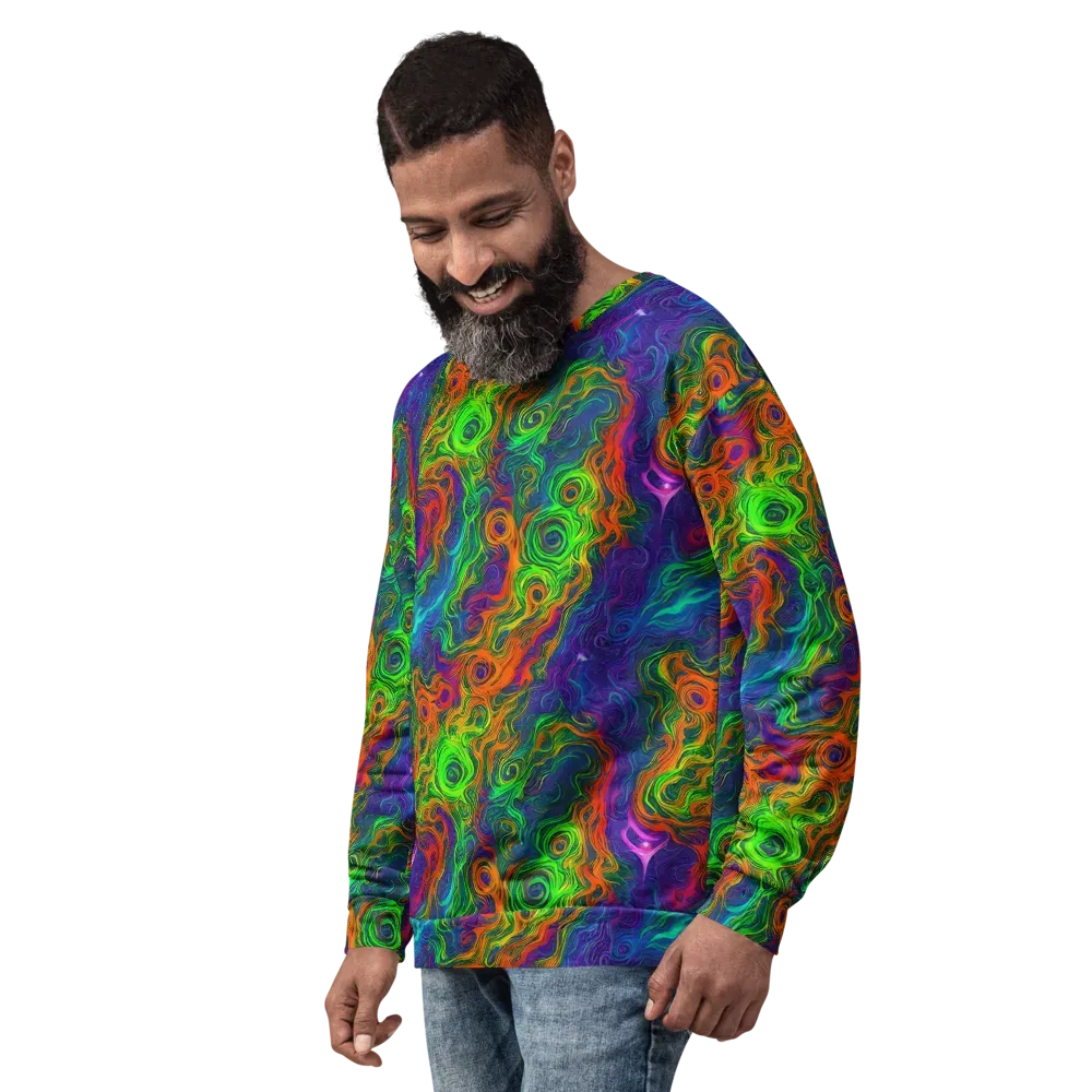 Chromatic Whirl on Sweatshirt — Left Front