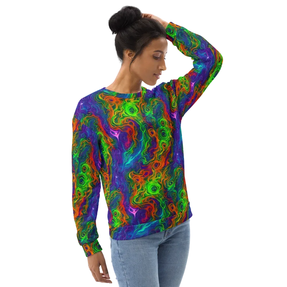 Chromatic Whirl on Sweatshirt — Right Front