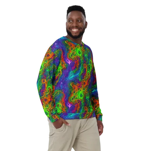 Chromatic Whirl on a Sweatshirt
