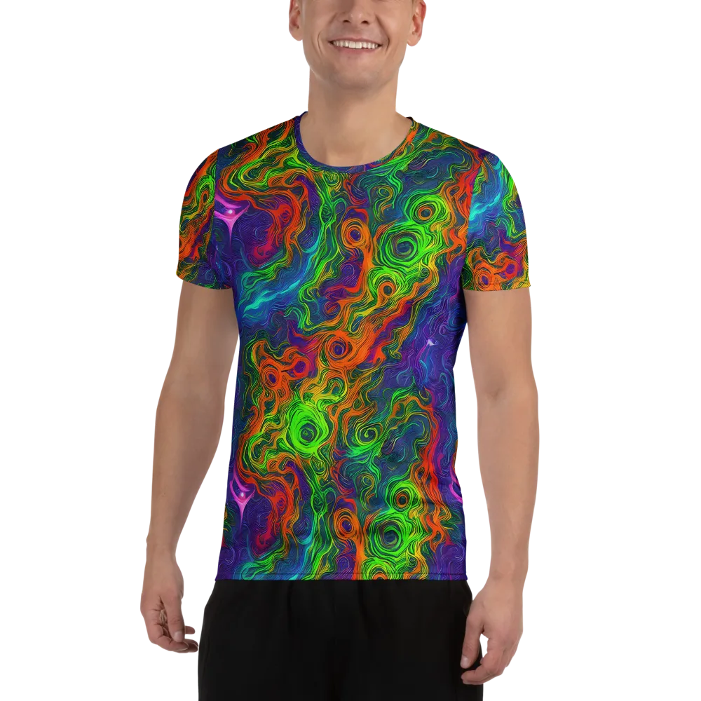 Chromatic Whirl on Men's Athletic T-Shirt — Front