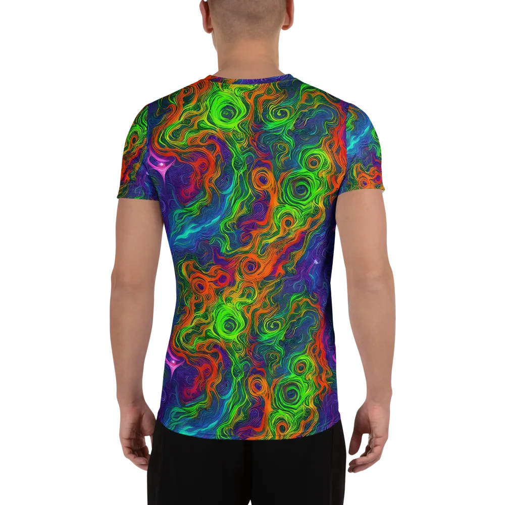 Chromatic Whirl on Men's Athletic T-Shirt — Back