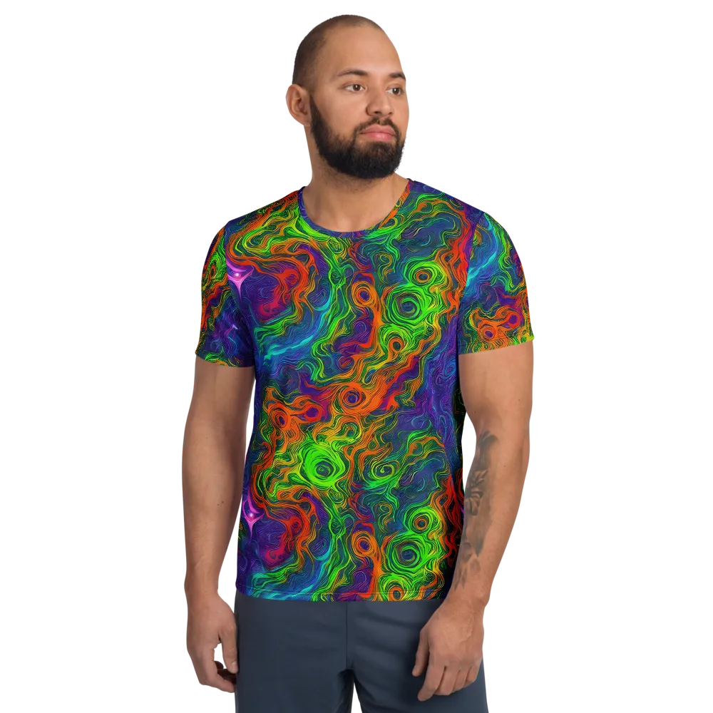 Chromatic Whirl on Men's Athletic T-Shirt — Front
