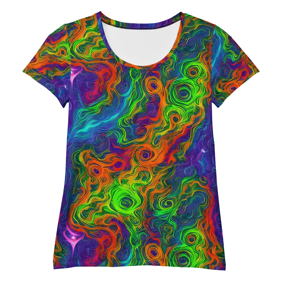 Chromatic Whirl on Women's Athletic T-Shirt — Front