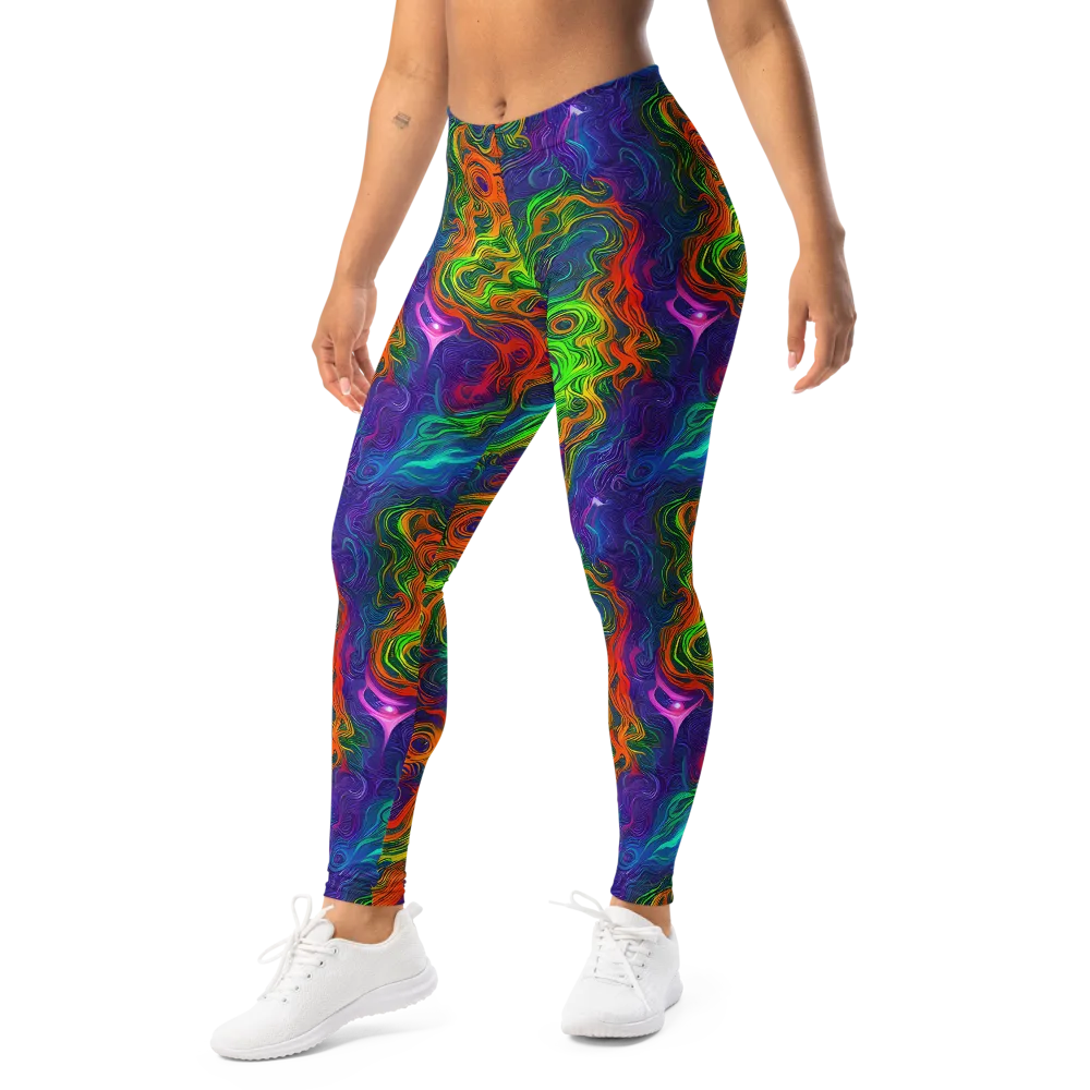 Chromatic Whirl on Leggings — Left Front