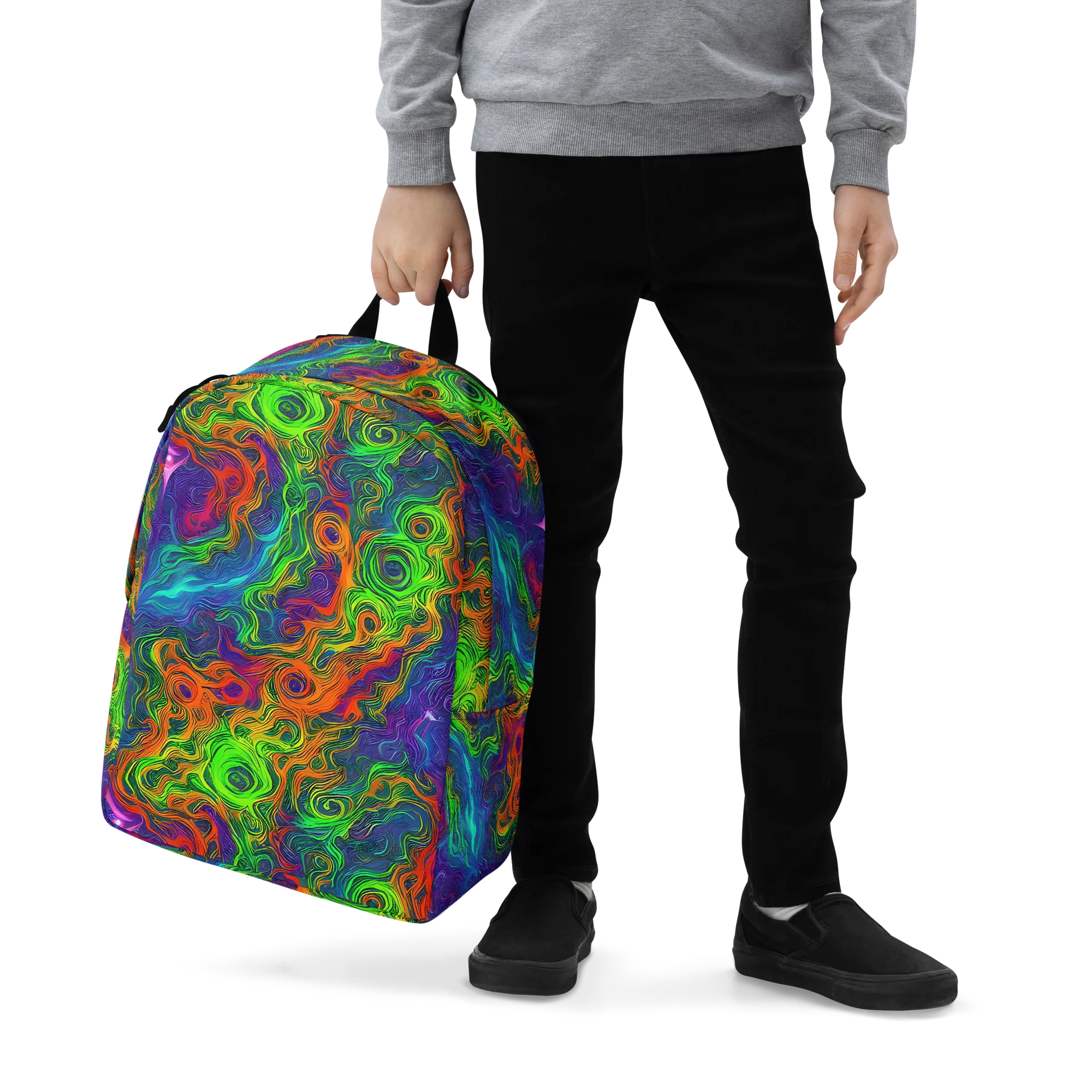 Chromatic Whirl on Minimalist Backpack — Zoomed-in