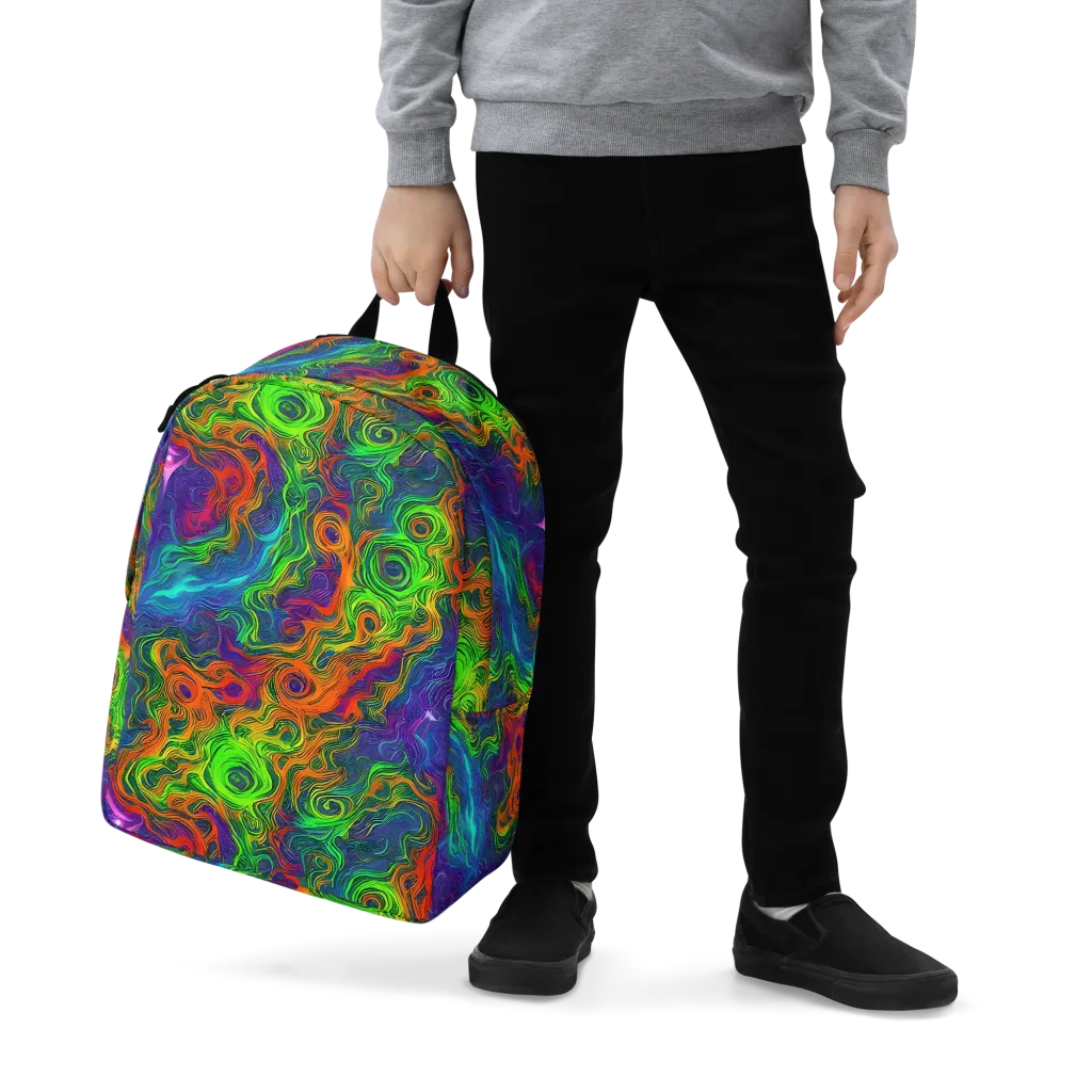 Chromatic Whirl on Minimalist Backpack — Zoomed-in