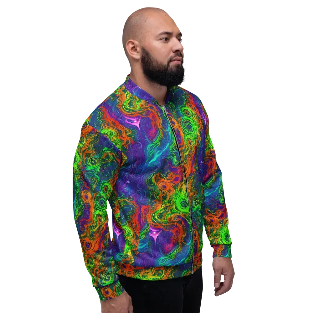 Chromatic Whirl on Bomber Jacket — Right