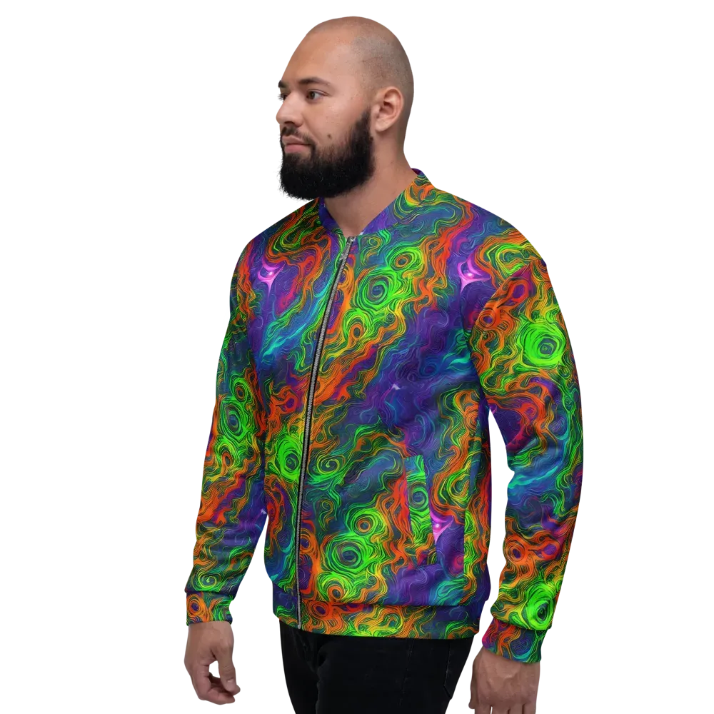Chromatic Whirl on Bomber Jacket — Left