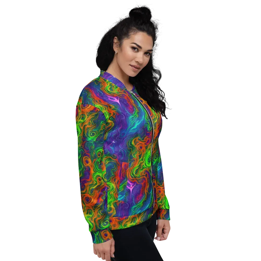 Chromatic Whirl on Bomber Jacket — Right