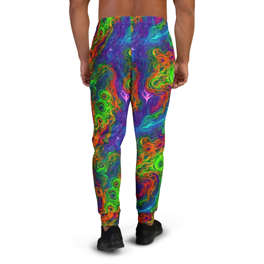 Chromatic Whirl on Men's Joggers — Back