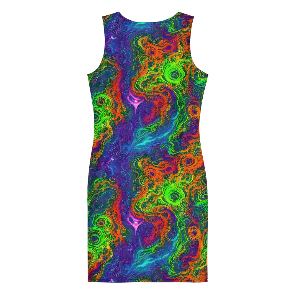 Chromatic Whirl on Bodycon Dress — Back