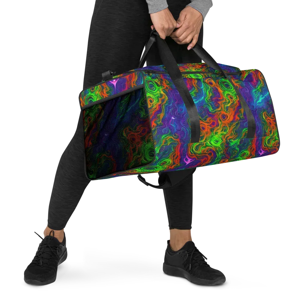 Chromatic Whirl on Duffle Bag — Right Front