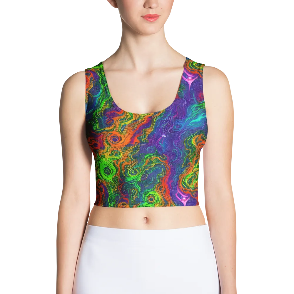 Chromatic Whirl on Crop Top — Front