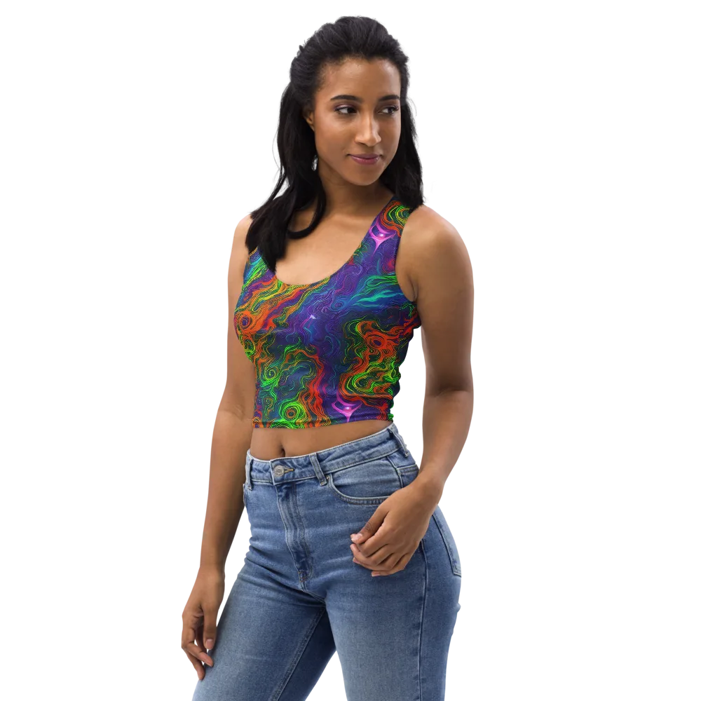 Chromatic Whirl on Crop Top — Left Front