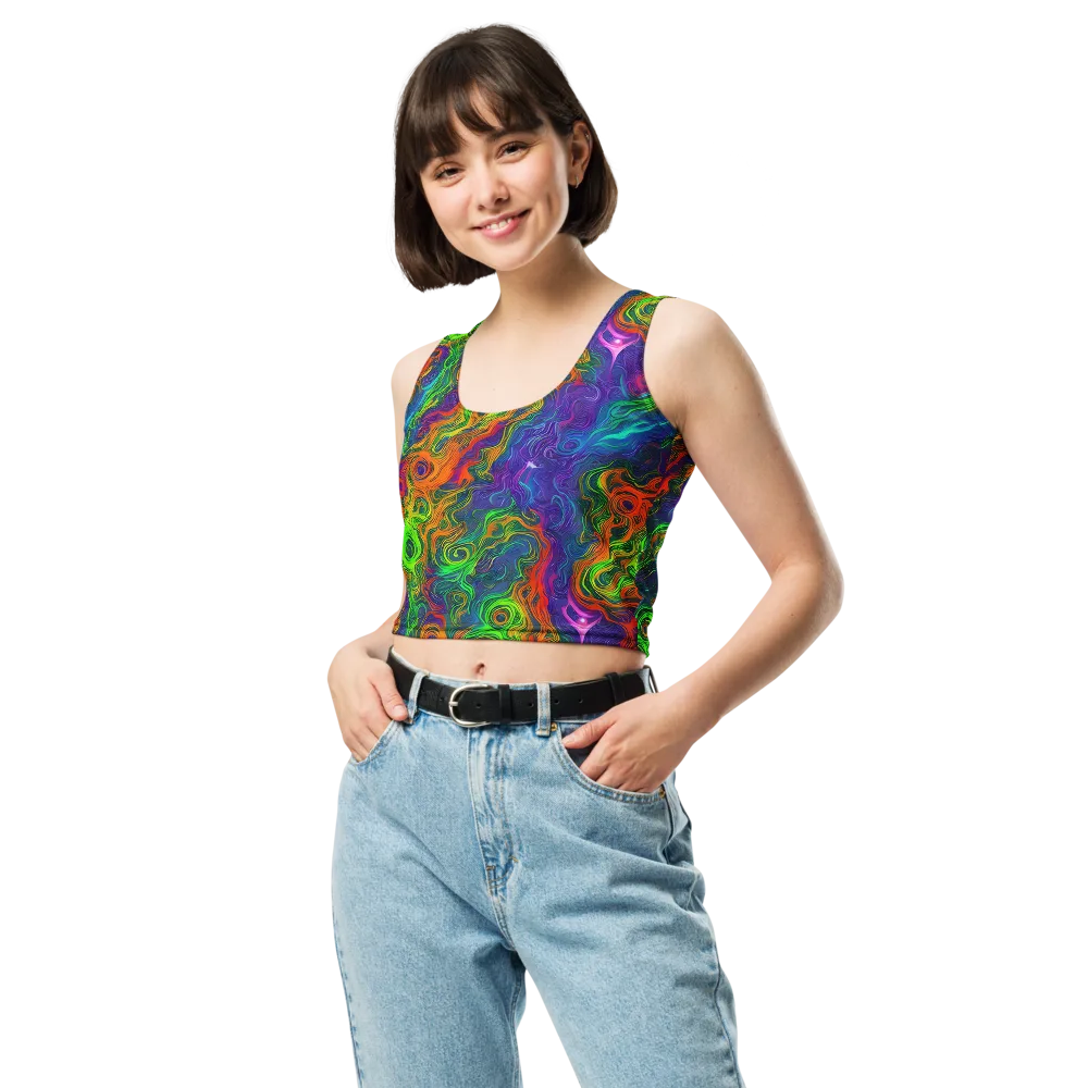 Chromatic Whirl on Crop Top — Front