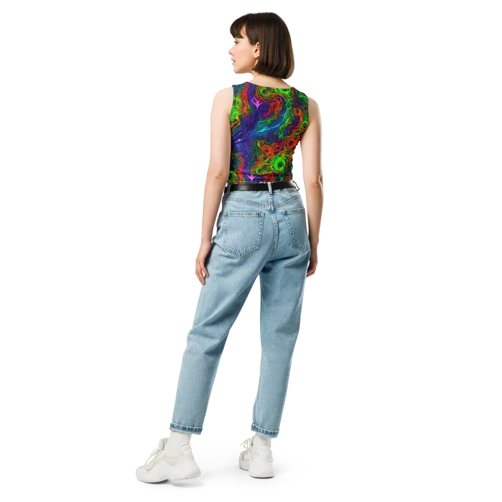 Chromatic Whirl on Crop Top — Back