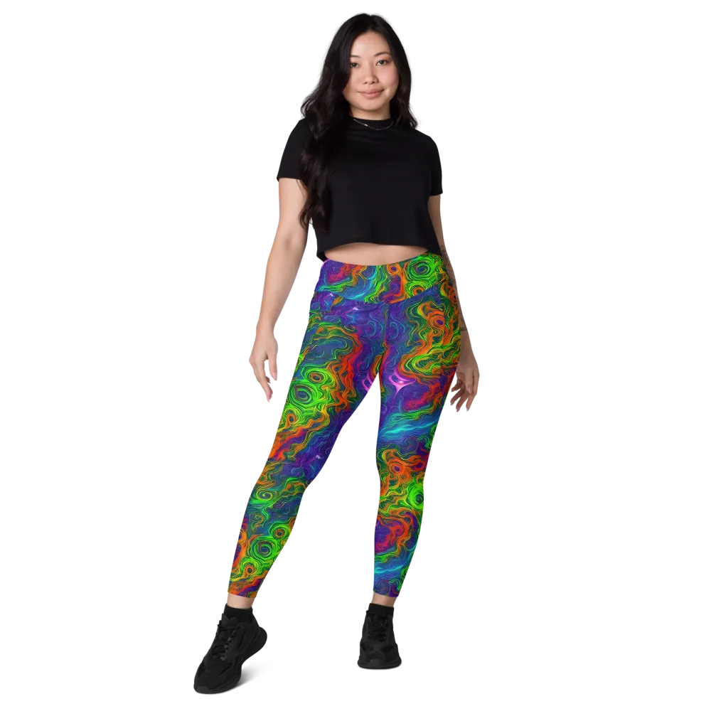 Chromatic Whirl on Leggings with Pockets — Front