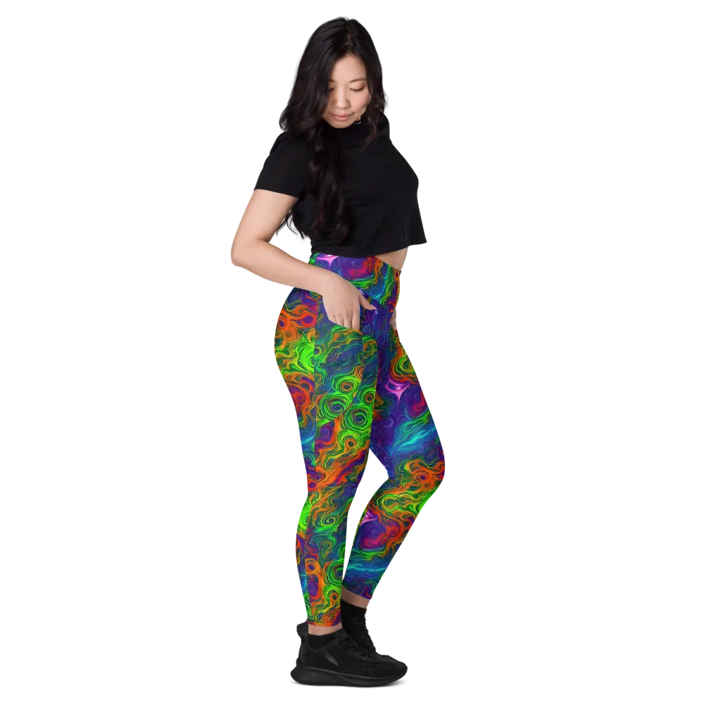 Chromatic Whirl on Leggings with Pockets — Right