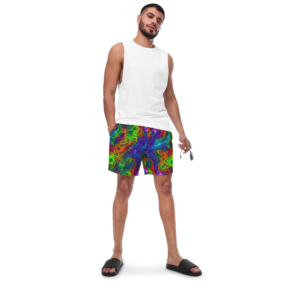 Chromatic Whirl on Swim Trunks — Front