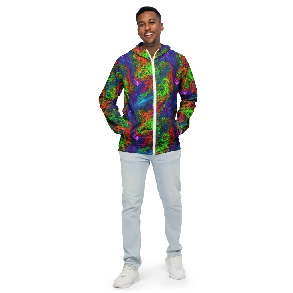 Chromatic Whirl on Men's Windbreaker — Front