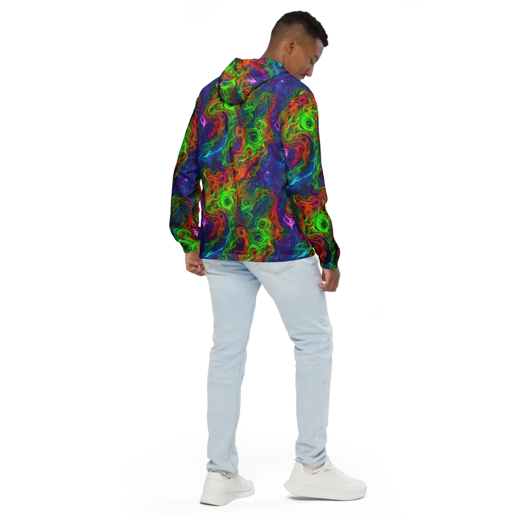 Chromatic Whirl on Men's Windbreaker — Back