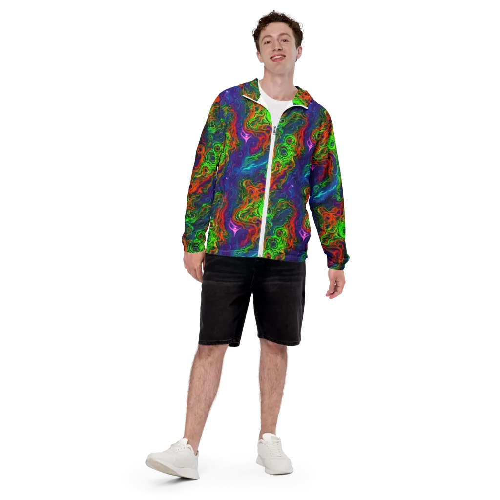 Chromatic Whirl on Men's Windbreaker — Front