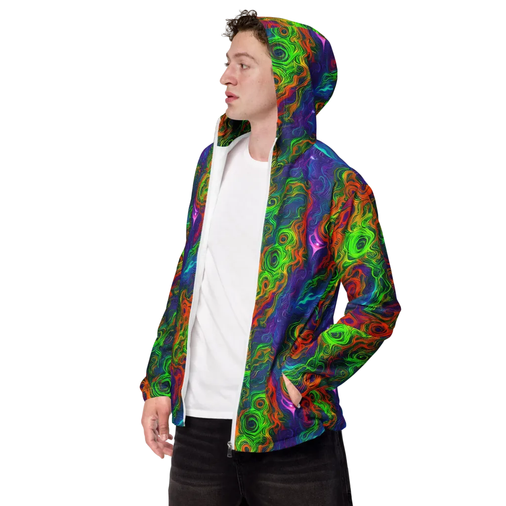 Chromatic Whirl on Men's Windbreaker — Left Front