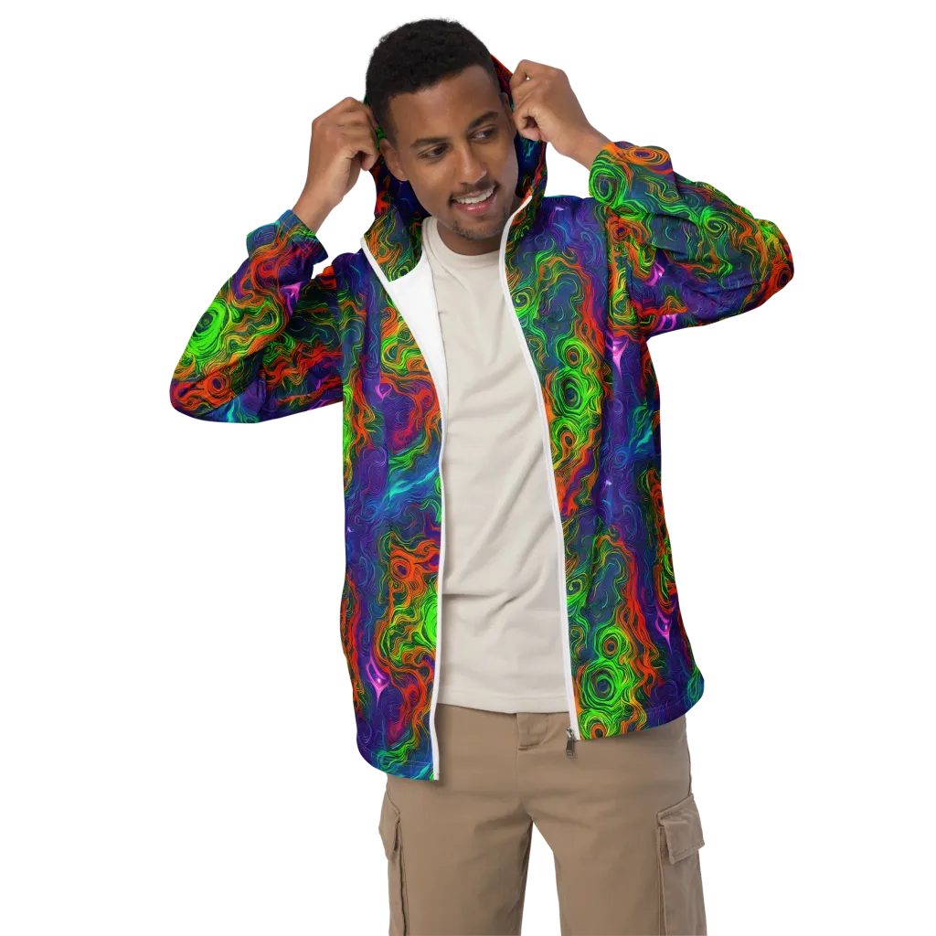 Chromatic Whirl on Men's Windbreaker — Front