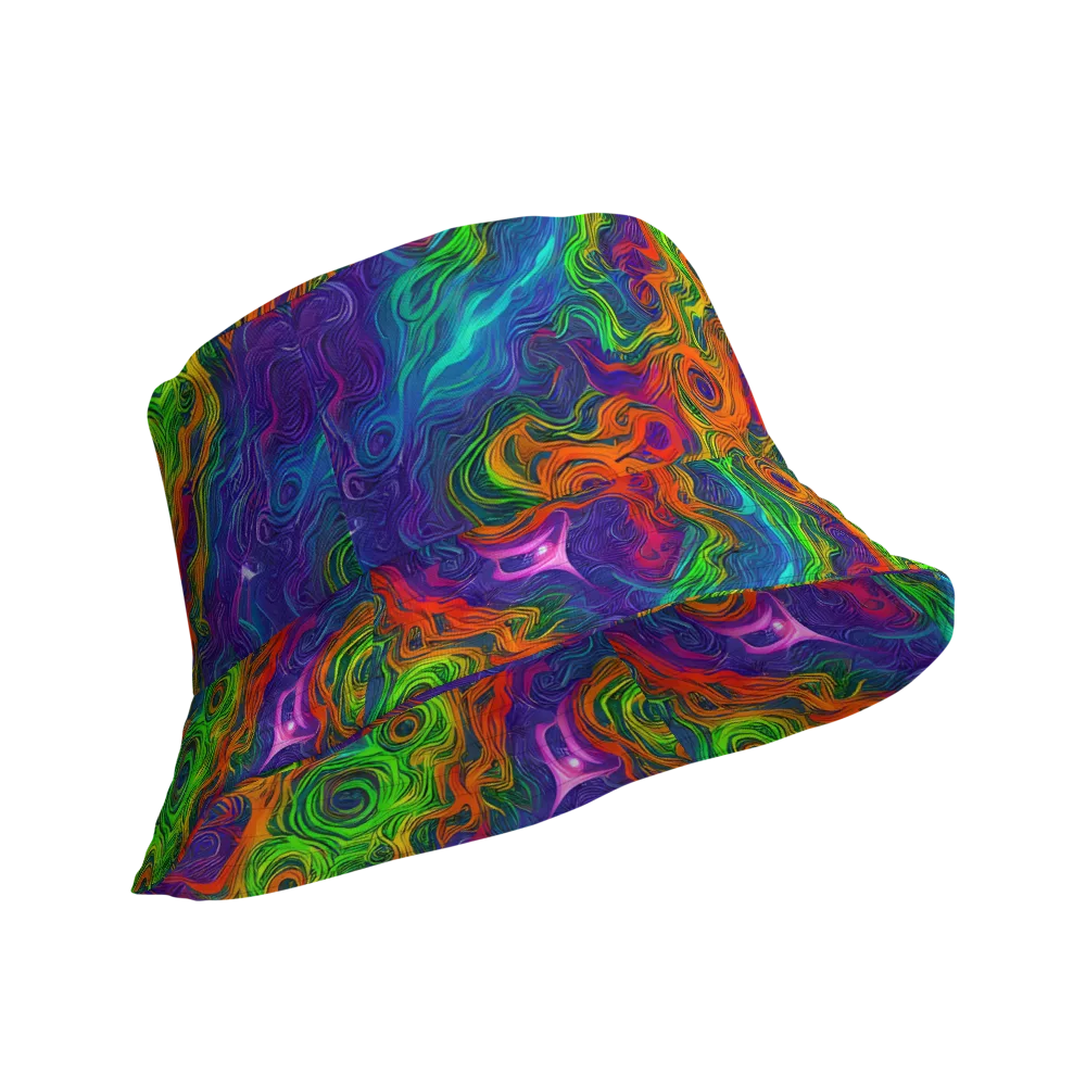 Chromatic Whirl on Reversible Bucket Hat — Product details Outside