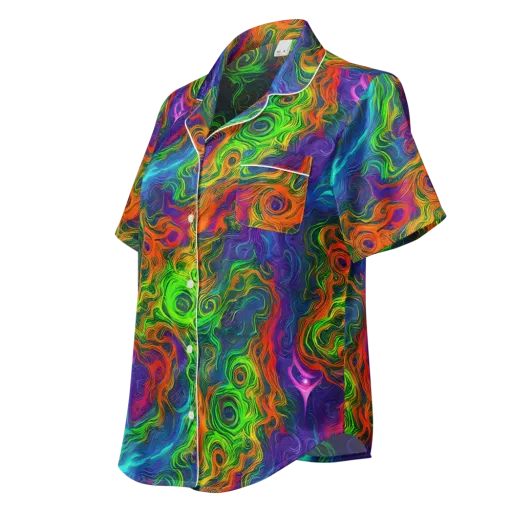 Chromatic Whirl on a Women's Short Sleeve Pajama Top