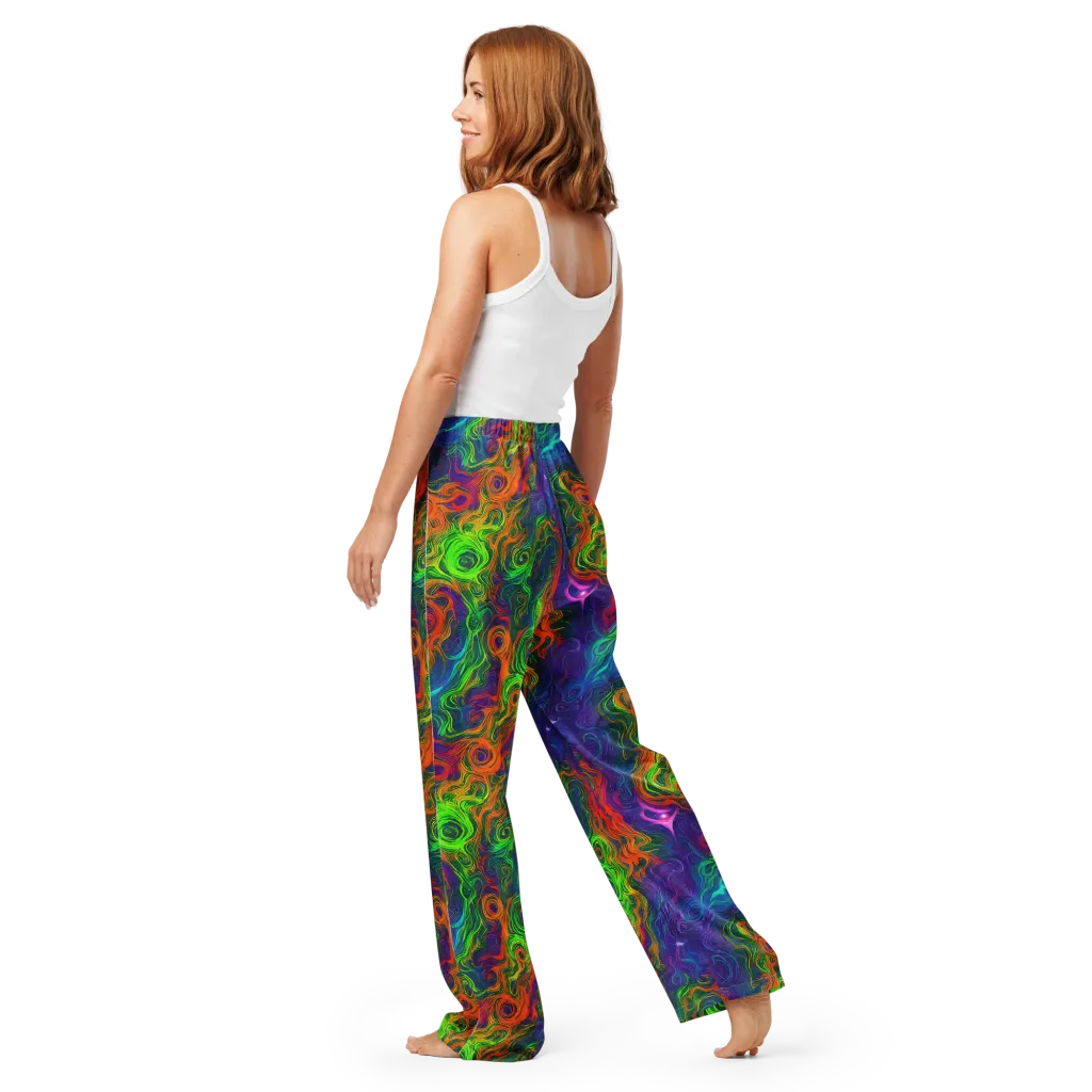 Chromatic Whirl on Women's Pajama Pants — Back
