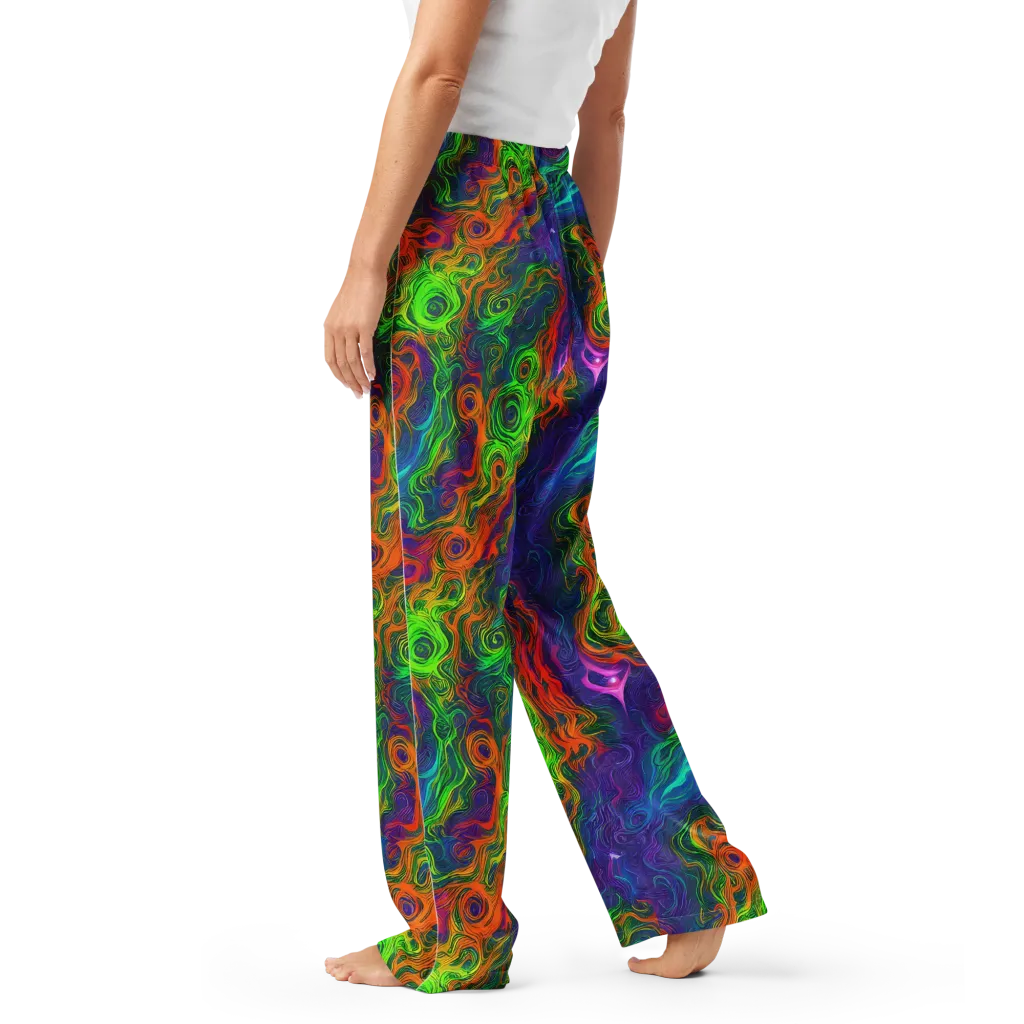 Chromatic Whirl on Women's Pajama Pants — Left