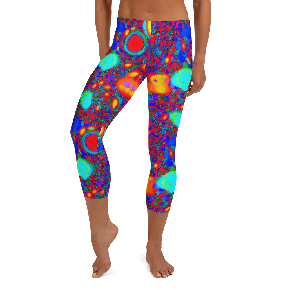 Electric Organism on Capri Leggings — Front