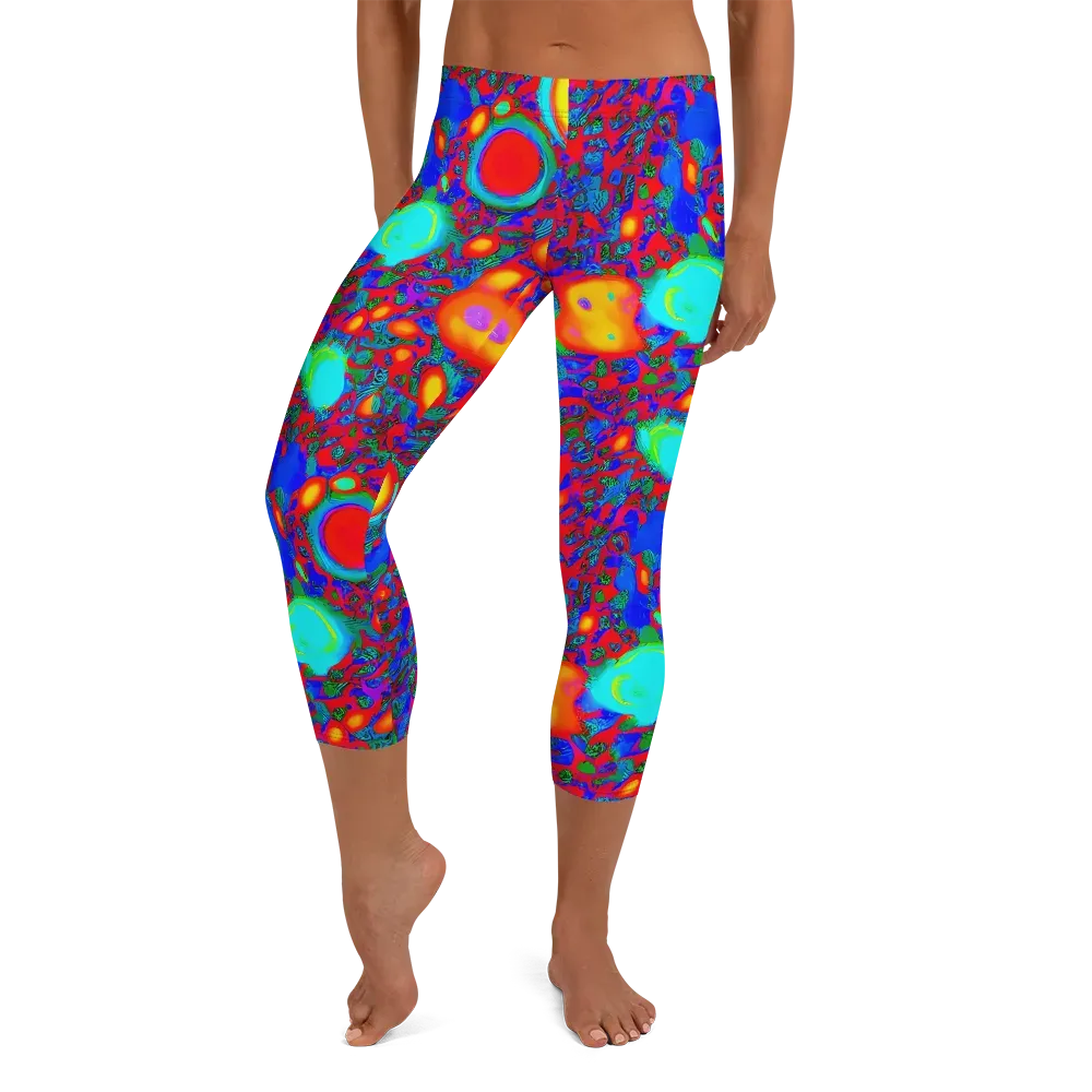 Electric Organism on Capri Leggings — Front