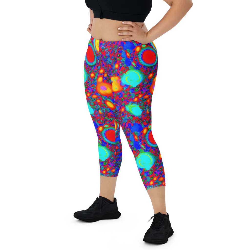 Electric Organism on Capri Leggings — Front