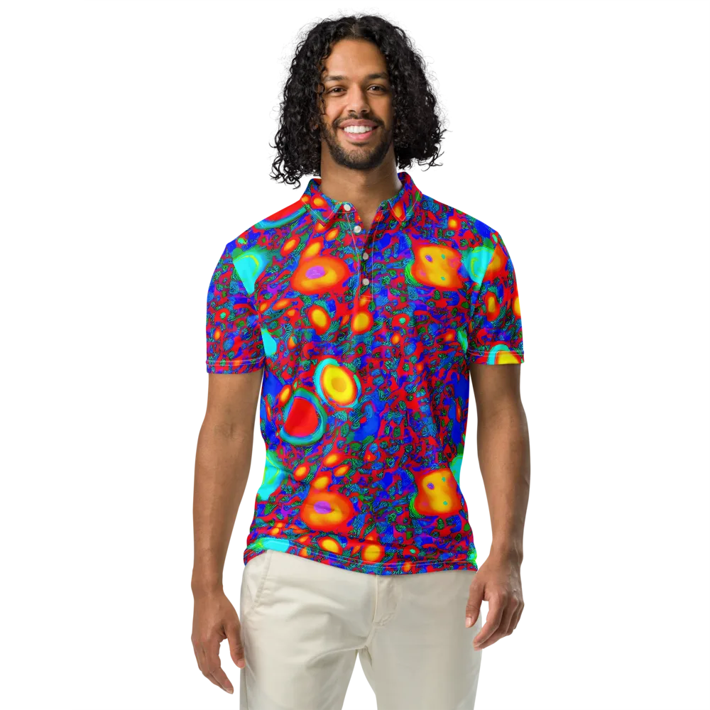 Electric Organism on Men's Slim Fit Polo Shirt — Front