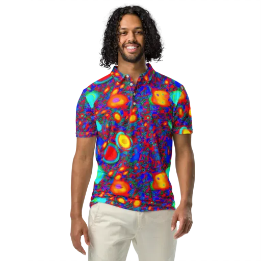 Electric Organism on a Men's Slim Fit Polo Shirt