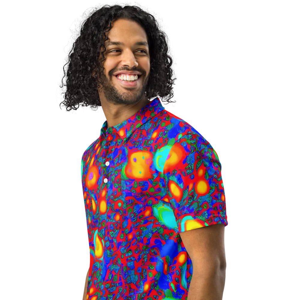 Electric Organism on Men's Slim Fit Polo Shirt — Left Front