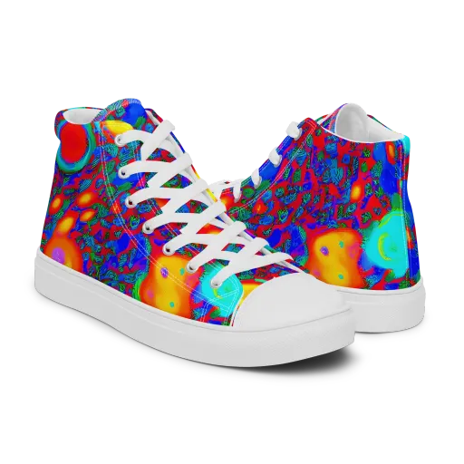 Electric Organism on a Men's High Top Canvas Shoes