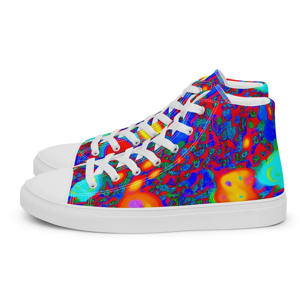 Electric Organism on Women's High Top Canvas Shoes — Left