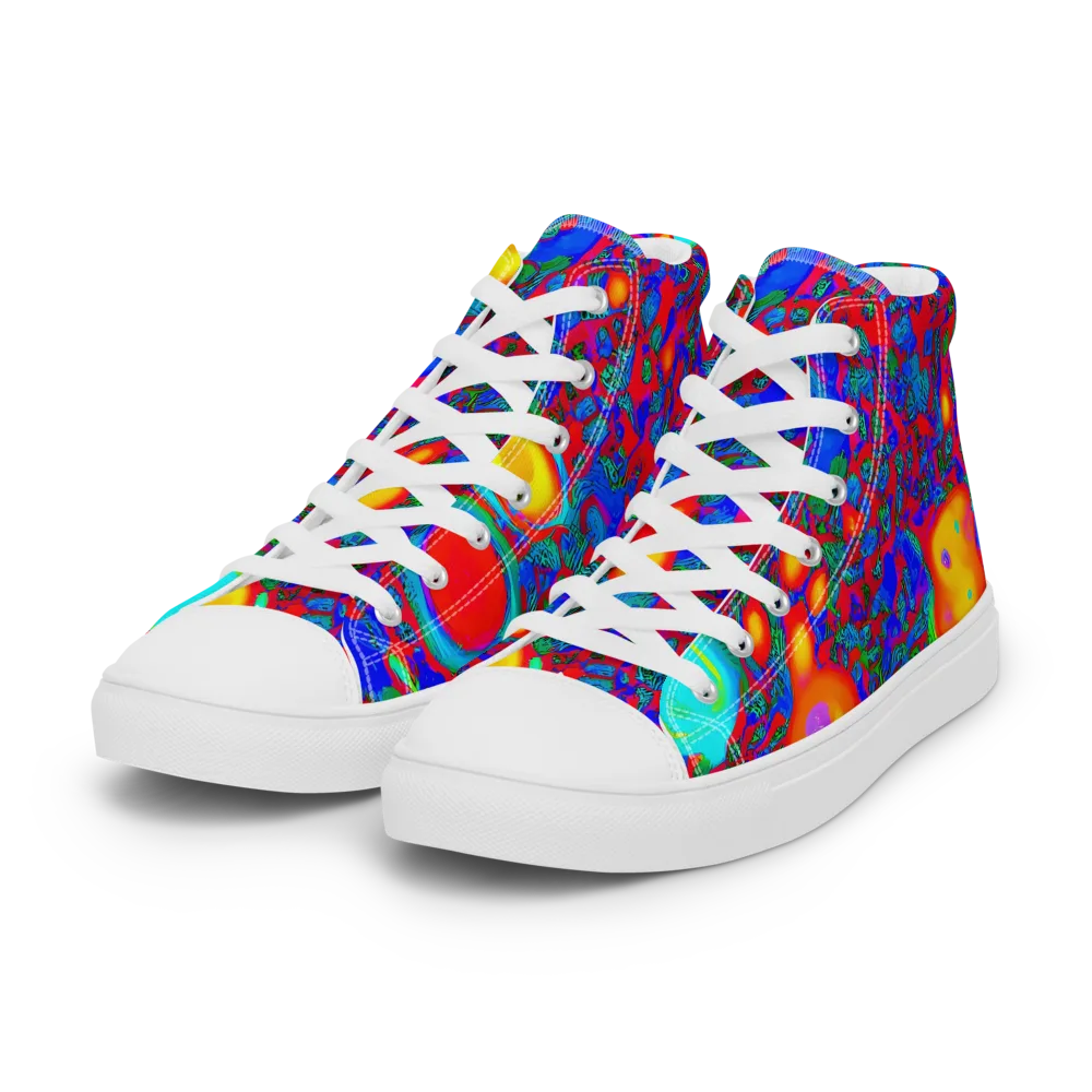 Electric Organism on Women's High Top Canvas Shoes — Left Front