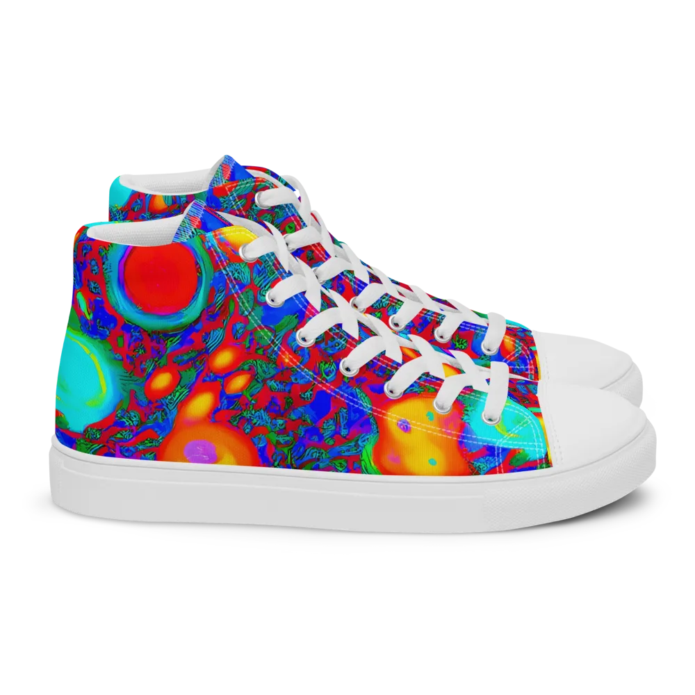 Electric Organism on Women's High Top Canvas Shoes — Right