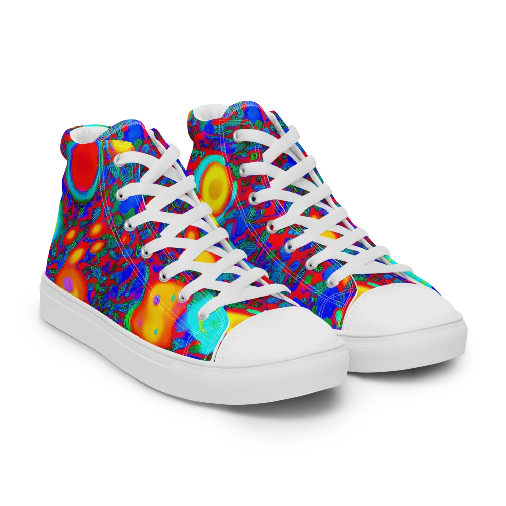 Electric Organism on Women's High Top Canvas Shoes — Right Front