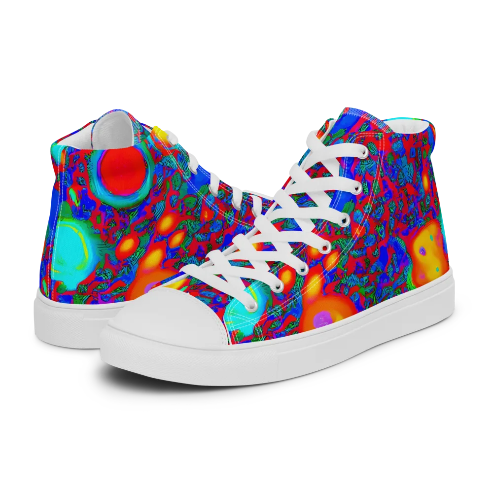 Electric Organism on Women's High Top Canvas Shoes — Left