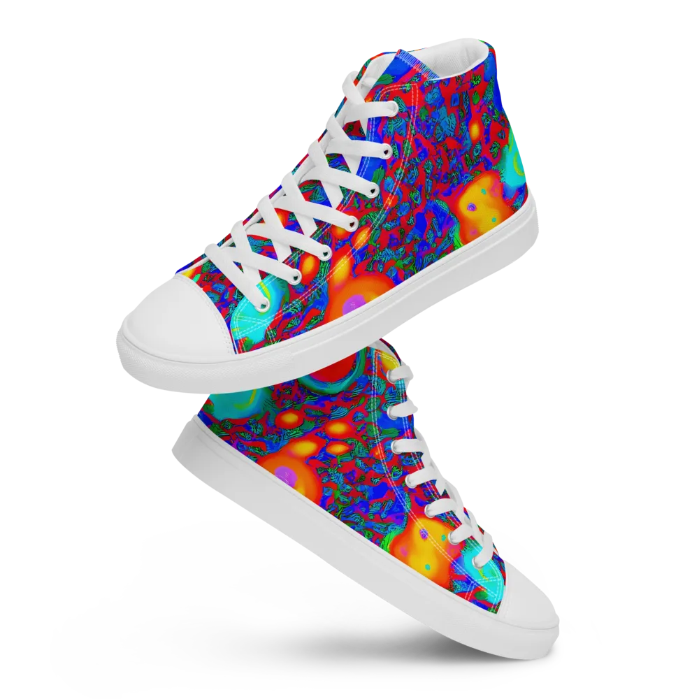 Electric Organism on Women's High Top Canvas Shoes — Front